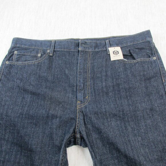 Levi's 505 Jeans Men Size 42x32 Blue Dark Wash Red Tape Regular Fit Straight Leg - Picture 3 of 9